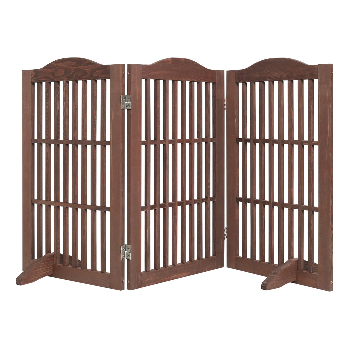 Freestanding Foldable Pet Gate For Dogs - Brown