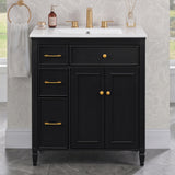 Freestanding Bathroom Vanity With Sink, Soft Close Door, Tip Out Drawer
