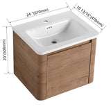 Wall Mounted Bathroom Vanity With Sink & 1 Soft Close Door