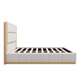 Modern Upholstered Platform Bed With Extended Headboard