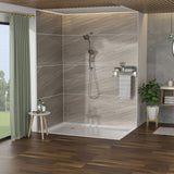 Dual Shower Head With Adjustable Slide Bar And Multi Function Settings