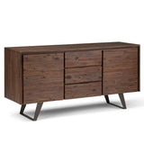Sideboard Buffet Dining Storage Cabinet Industrial Acacia Wood 60x30in