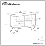 Draper - Handcrafted Low Bookcase