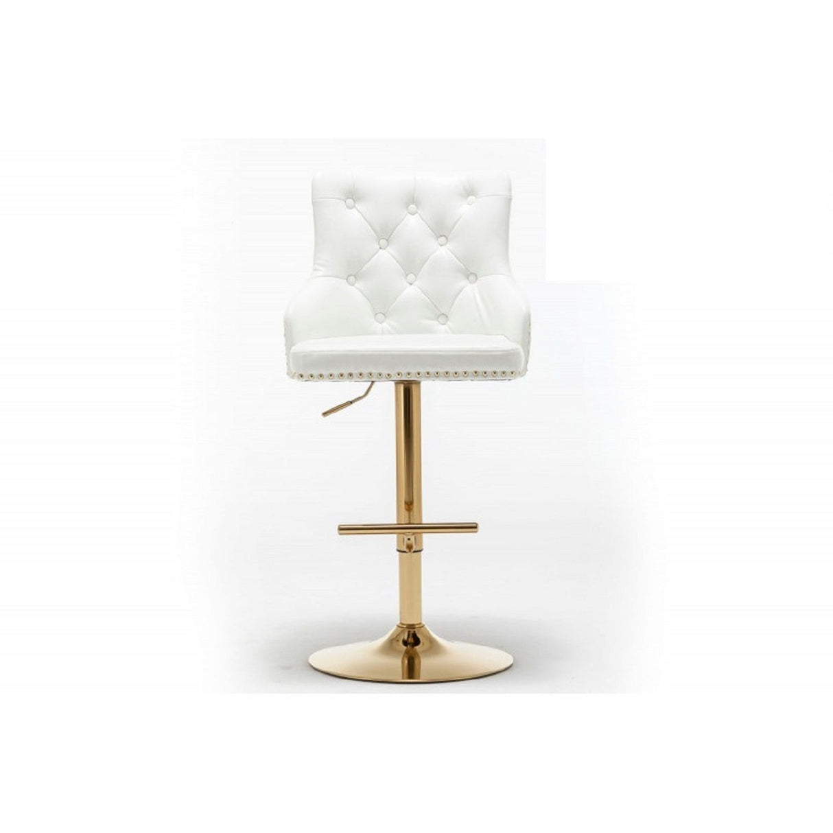 Adjustable Swivel Bar Stool With Nailhead Trim (Set of 2)