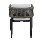 Alegria - Outdoor Patio Dining Chair In Aluminum With Gray Rope And Cushions - (Set Of 2)