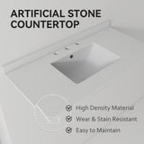 Basin Sink, 0.6" Ultra Thin Profile, Triple Faucet Holes