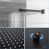 Wall Mounted Shower System With Adjustable Slide Bar And Rough In Valve - Matte Black