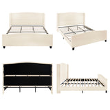 Platform Bed Frame With Tall Headboard And High Footboard