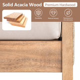 4-Piece Acacia Wood & Rope Patio Sectional Sofa Set