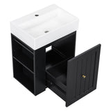 Modern Bathroom Vanity With Sink, Storage Cabinet, Drawer & Side Shelf