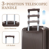 Luggage Set With Cosmetic Case, Combination Lock, Front Opening Design