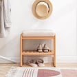 Shoe Bench, Beech Wood Storage Rack Organizer With High Rebound Sponge Cushion - Natural - Storage Benches - Alpine Outlets