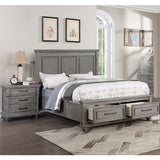 Bed With Drawers, Tall Panel Headboard