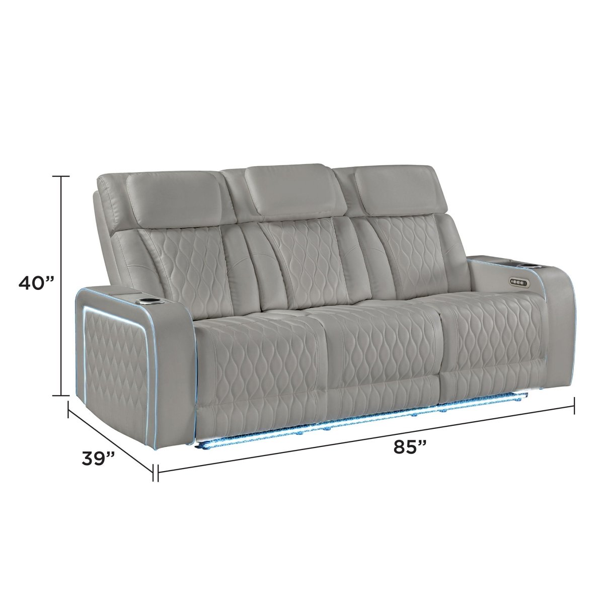 Electra - Power Reclining Set With Power Headrests, Massage And LED Lighting - 3 Piece Living Room Sets available at Alpine Outlets in Denver