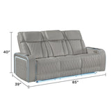Electra - Power Reclining Set With Power Headrests, Massage And LED Lighting - 3 Piece Living Room Sets available at Alpine Outlets in Denver