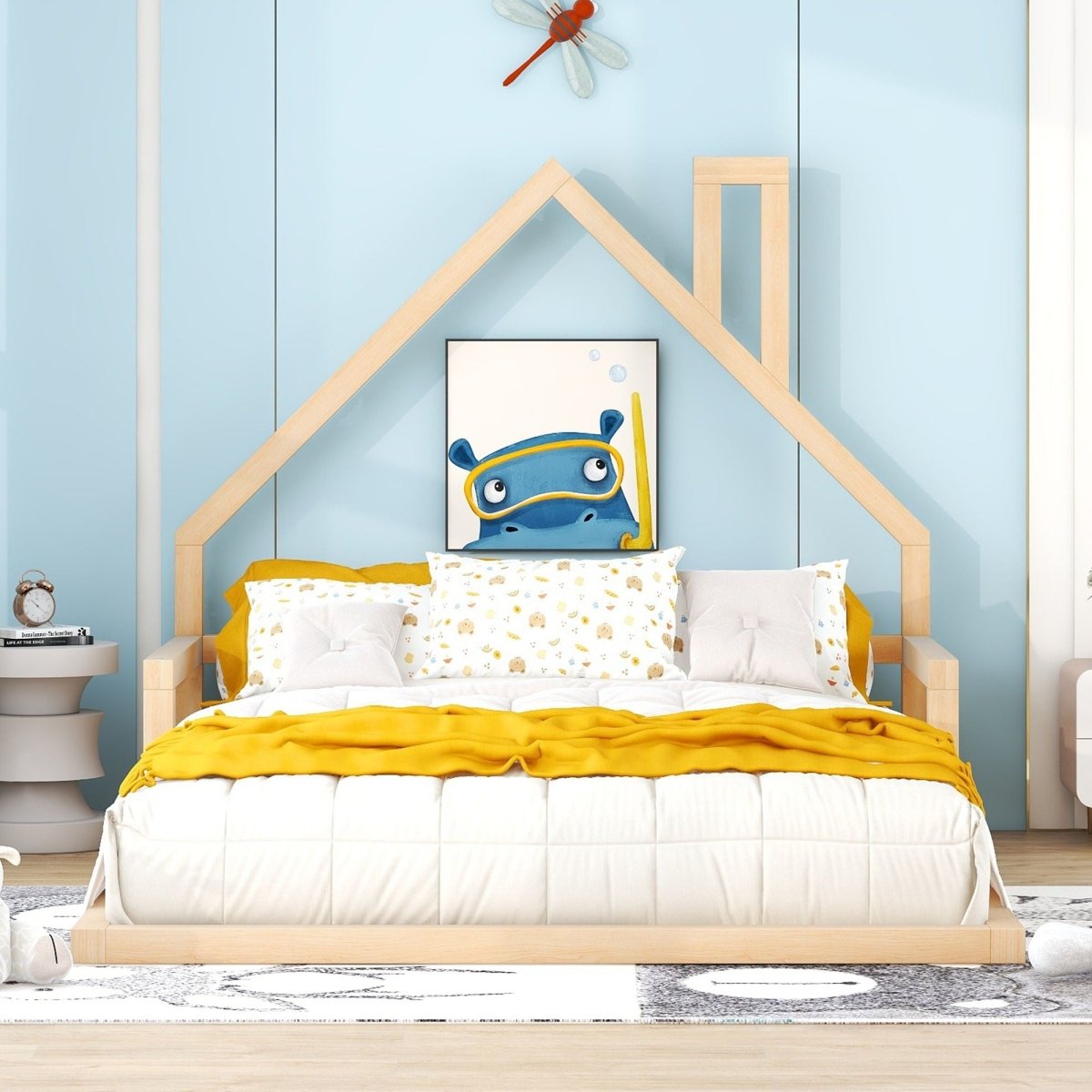 Elegant Floor Bed With House Shaped Headboard - Platform Beds available at Alpine Outlets in Denver