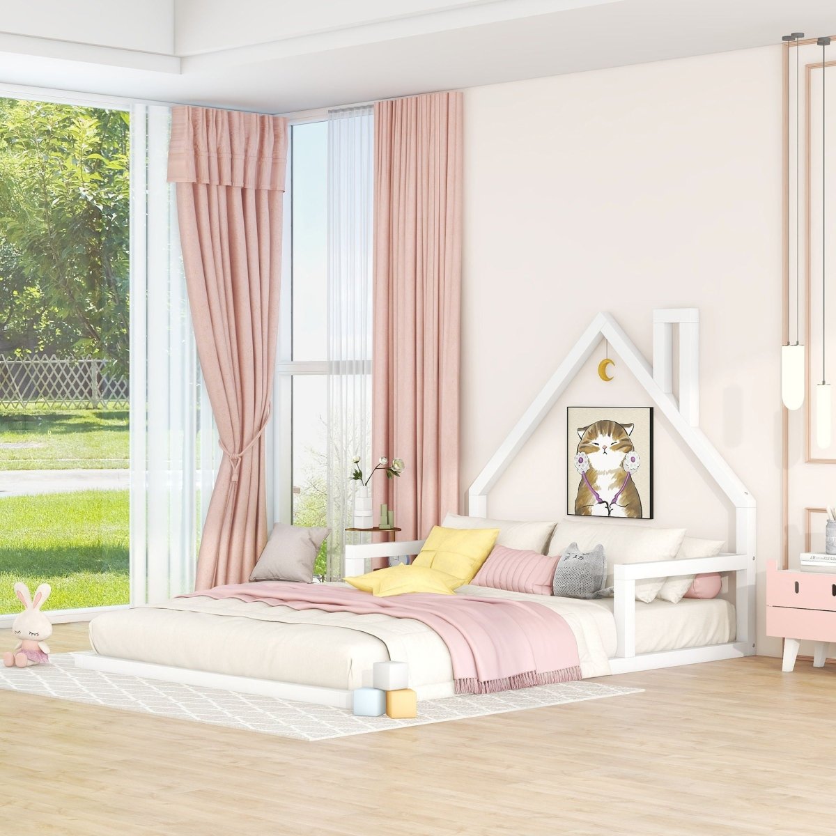 Elegant Floor Bed With House Shaped Headboard - Platform Beds available at Alpine Outlets in Denver