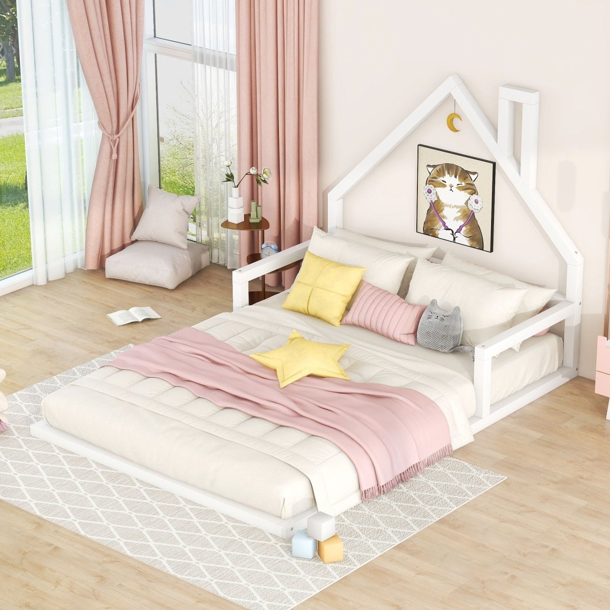 Elegant Floor Bed With House Shaped Headboard - Platform Beds available at Alpine Outlets in Denver