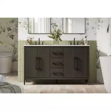 Elegant Lighting Millie 60" Free Standing Vanity Set - Mocha Brown - 🟢 Bathroom Vanities available at Alpine Outlets in Denver