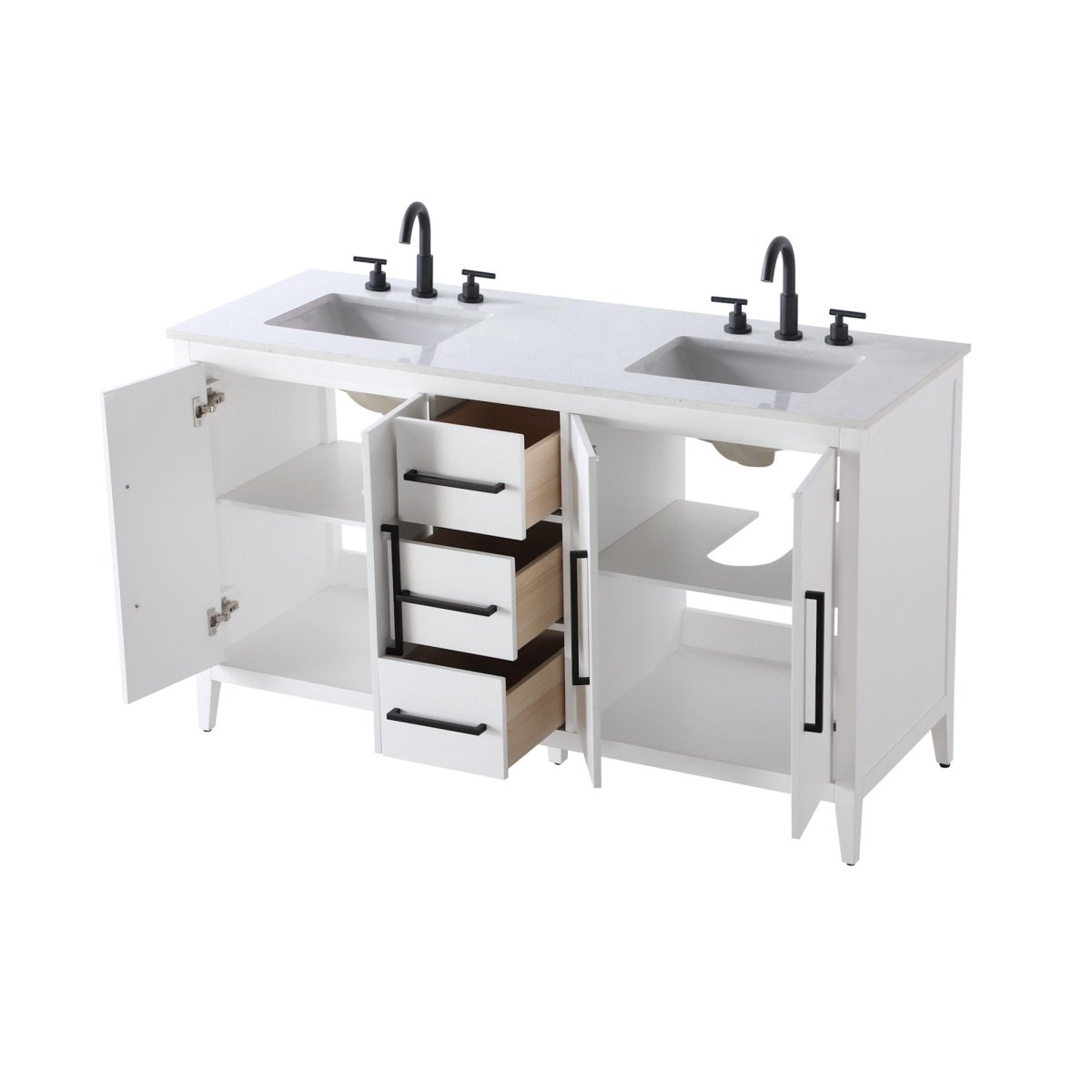 Elegant Lighting Millie Free Standing Vanity Set - White - 🟢 Bathroom Vanities available at Alpine Outlets in Denver