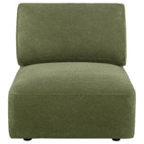 Elysia Chenille Upholstered Modular Armless Chair Green - 🟢 Armless Chairs available at Alpine Outlets in Denver