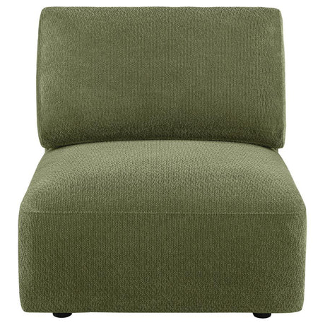 Elysia Chenille Upholstered Modular Armless Chair Green - 🟢 Armless Chairs available at Alpine Outlets in Denver