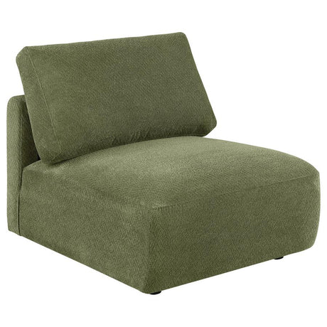 Elysia Chenille Upholstered Modular Armless Chair Green - 🟢 Armless Chairs available at Alpine Outlets in Denver