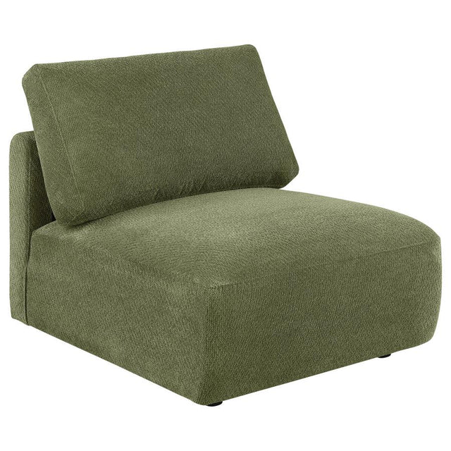 Elysia Chenille Upholstered Modular Armless Chair Green - 🟢 Armless Chairs available at Alpine Outlets in Denver