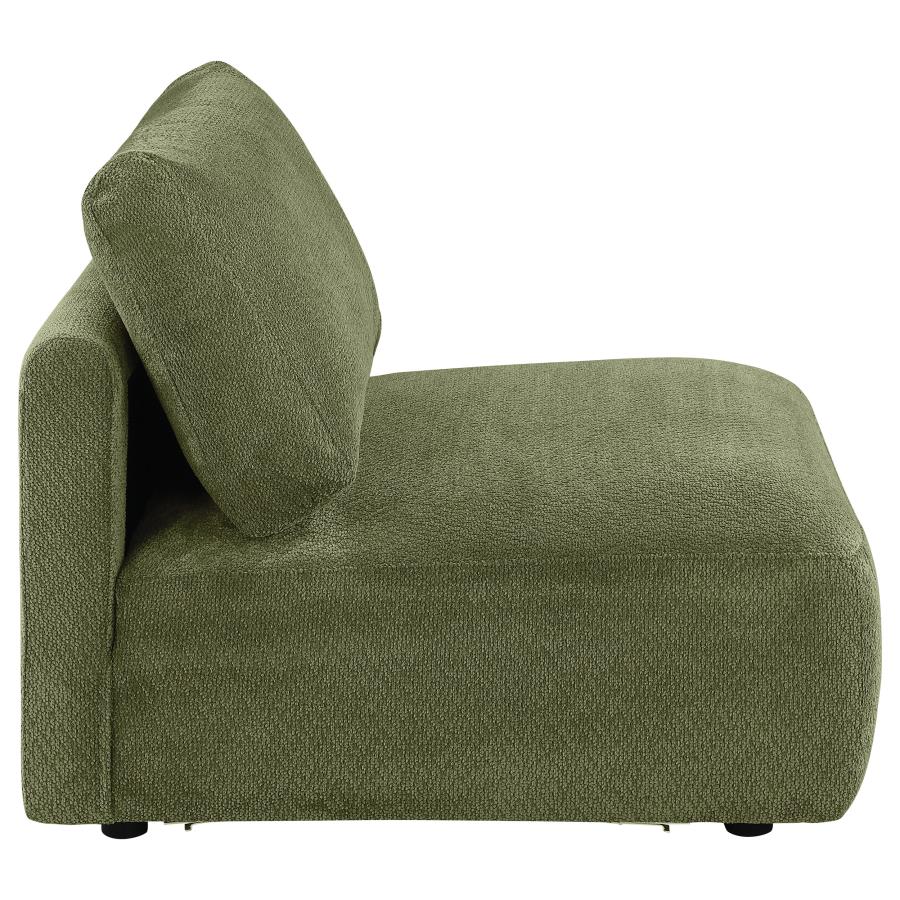 Elysia Chenille Upholstered Modular Armless Chair Green - 🟢 Armless Chairs available at Alpine Outlets in Denver