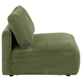 Elysia Chenille Upholstered Modular Armless Chair Green - 🟢 Armless Chairs available at Alpine Outlets in Denver