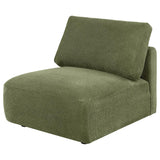 Elysia Chenille Upholstered Modular Armless Chair Green - 🟢 Armless Chairs available at Alpine Outlets in Denver