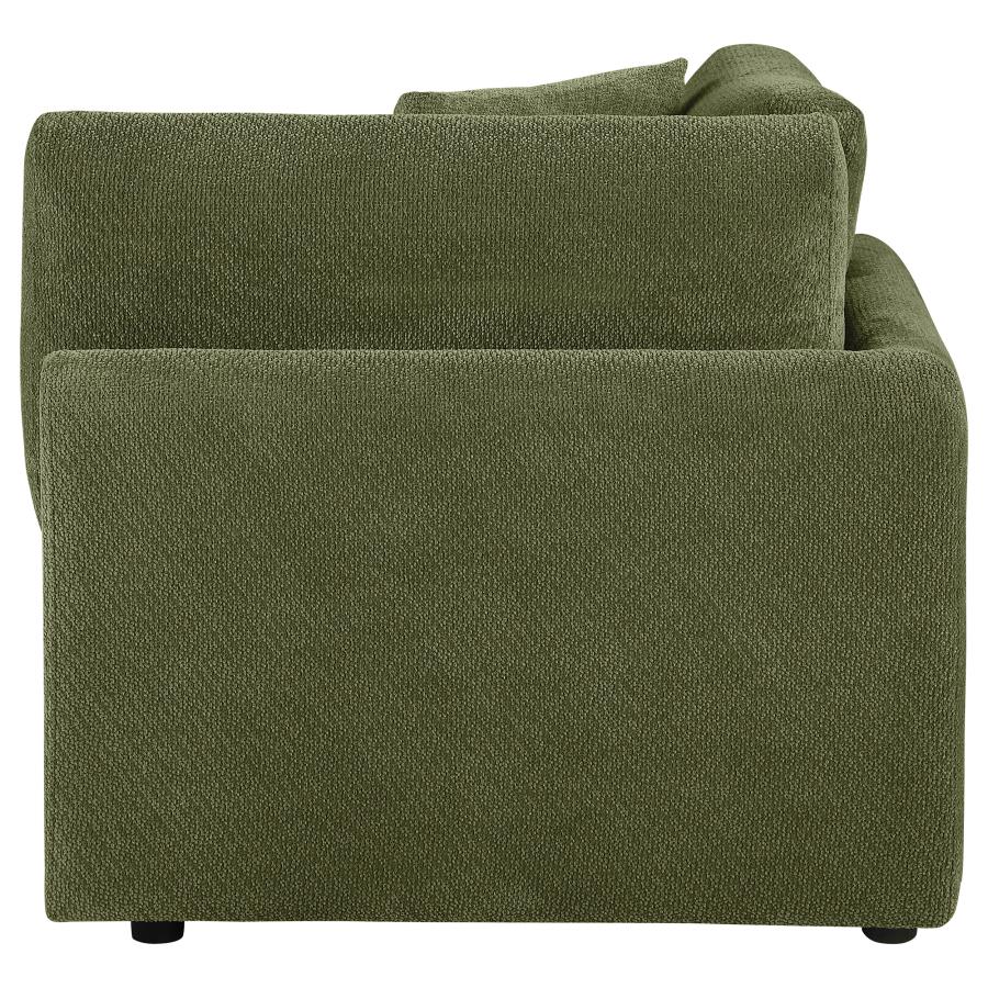 Elysia Chenille Upholstered Modular Corner Chair Green - 🟢 Arm Chairs available at Alpine Outlets in Denver