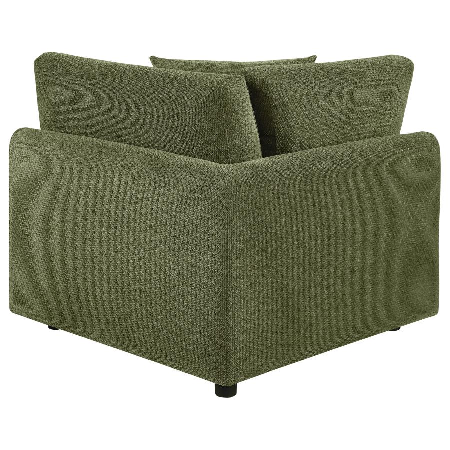 Elysia Chenille Upholstered Modular Corner Chair Green - 🟢 Arm Chairs available at Alpine Outlets in Denver