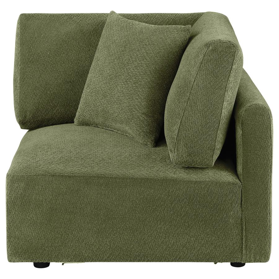 Elysia Chenille Upholstered Modular Corner Chair Green - 🟢 Arm Chairs available at Alpine Outlets in Denver