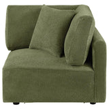 Elysia Chenille Upholstered Modular Corner Chair Green - 🟢 Arm Chairs available at Alpine Outlets in Denver