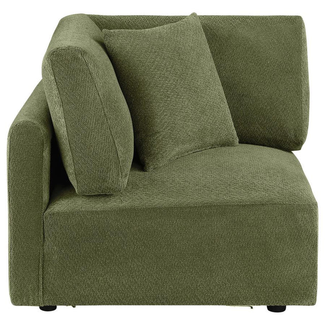 Elysia Chenille Upholstered Modular Corner Chair Green - 🟢 Arm Chairs available at Alpine Outlets in Denver
