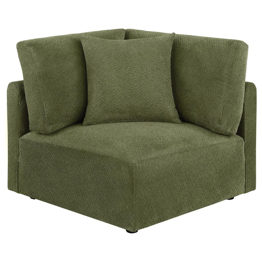 Elysia Chenille Upholstered Modular Corner Chair Green - 🟢 Arm Chairs available at Alpine Outlets in Denver