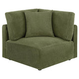 Elysia Chenille Upholstered Modular Corner Chair Green - 🟢 Arm Chairs available at Alpine Outlets in Denver