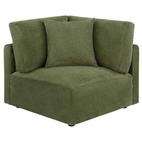 Elysia Chenille Upholstered Modular Corner Chair Green - 🟢 Arm Chairs available at Alpine Outlets in Denver