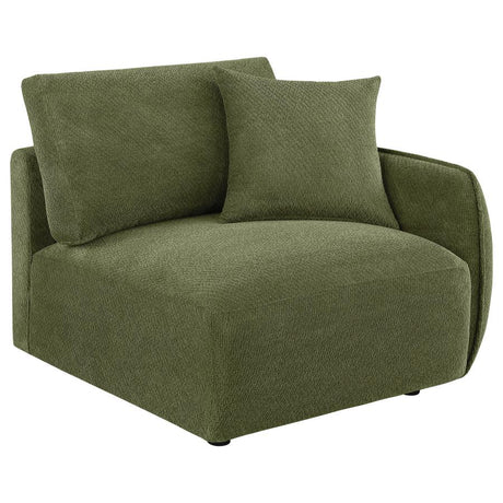 Elysia Chenille Upholstered Modular RAF Chair Green - 🟢 Arm Chairs available at Alpine Outlets in Denver