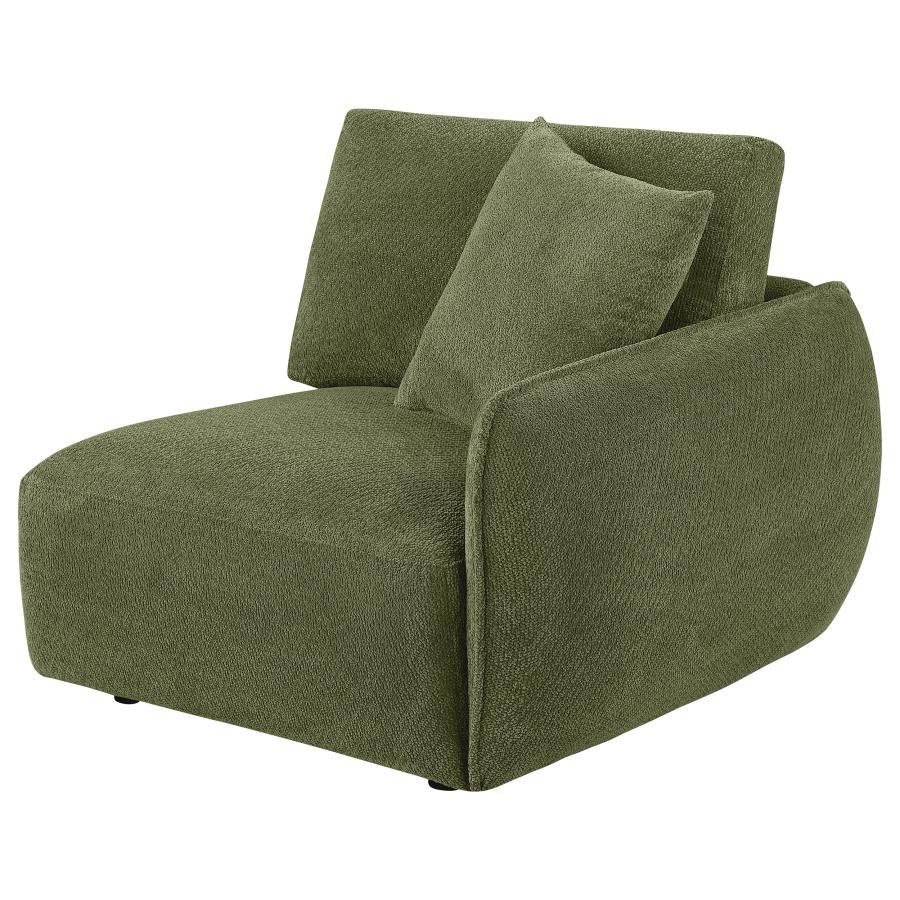 Elysia Chenille Upholstered Modular RAF Chair Green - 🟢 Arm Chairs available at Alpine Outlets in Denver