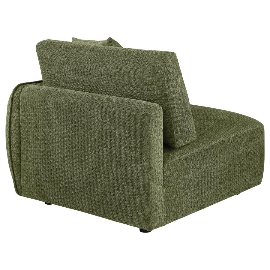 Elysia Chenille Upholstered Modular RAF Chair Green - 🟢 Arm Chairs available at Alpine Outlets in Denver