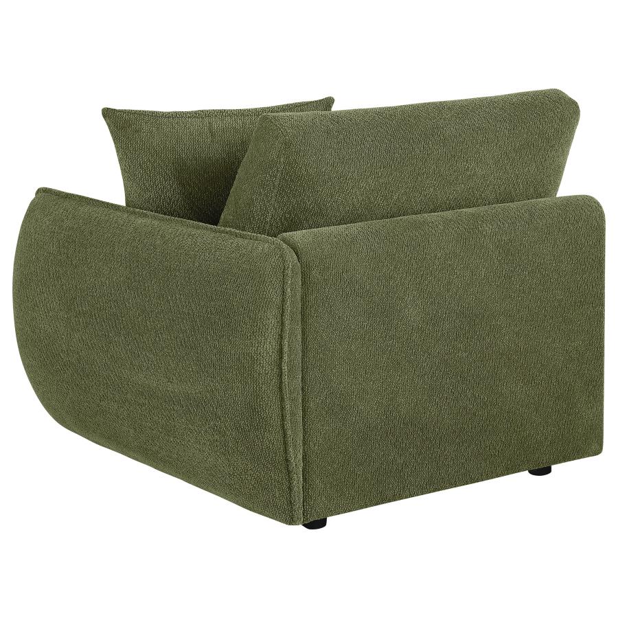 Elysia Chenille Upholstered Modular RAF Chair Green - 🟢 Arm Chairs available at Alpine Outlets in Denver