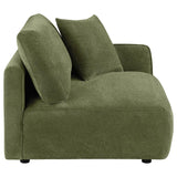 Elysia Chenille Upholstered Modular RAF Chair Green - 🟢 Arm Chairs available at Alpine Outlets in Denver