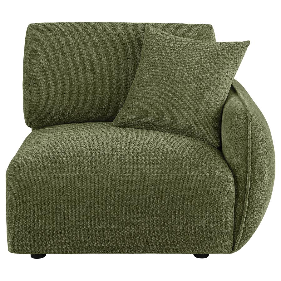 Elysia Chenille Upholstered Modular RAF Chair Green - 🟢 Arm Chairs available at Alpine Outlets in Denver
