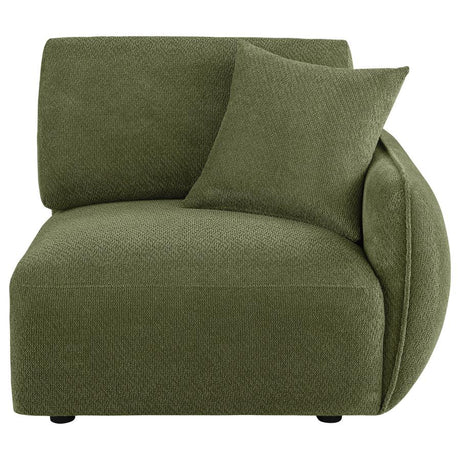 Elysia Chenille Upholstered Modular RAF Chair Green - 🟢 Arm Chairs available at Alpine Outlets in Denver