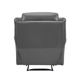 Emillia Dark Gray Leather Manual Recliner Chair – 40" W - Living Room Furniture - Alpine Outlets