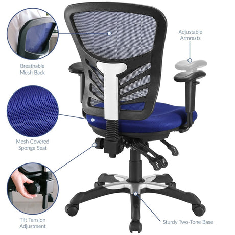 Ergonomic Mesh Office Chair – Blue Adjustable - Workspace - Alpine Outlets