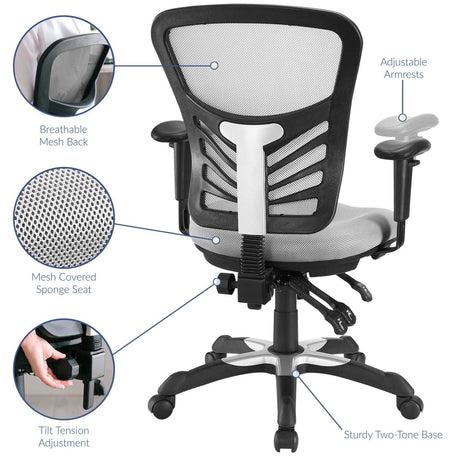 Ergonomic Mesh Office Chair – Gray Adjustable - Workspace - Alpine Outlets