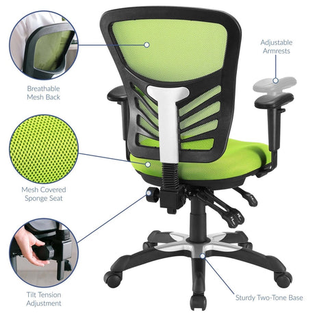 Ergonomic Mesh Office Chair – Green Adjustable - Workspace - Alpine Outlets